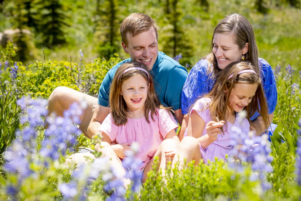 lupine fields of flowers for family photography