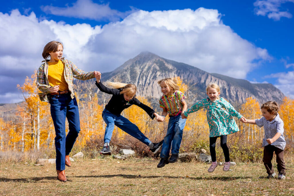 Family fall photo session at the Woods Walk in Crested Butte by Third Eye Photography