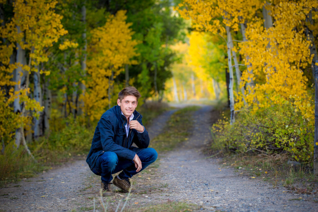 Fall time foliage in Crested Butte for his senior pictures.
