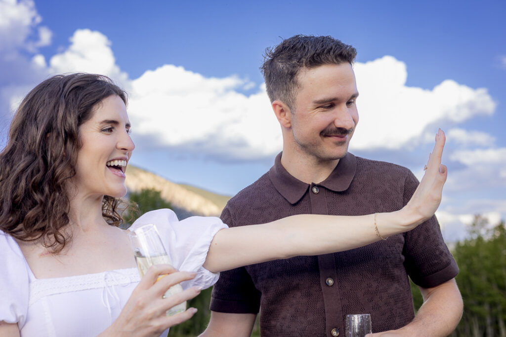 engagement photography session at the woods walk trail in crested butte